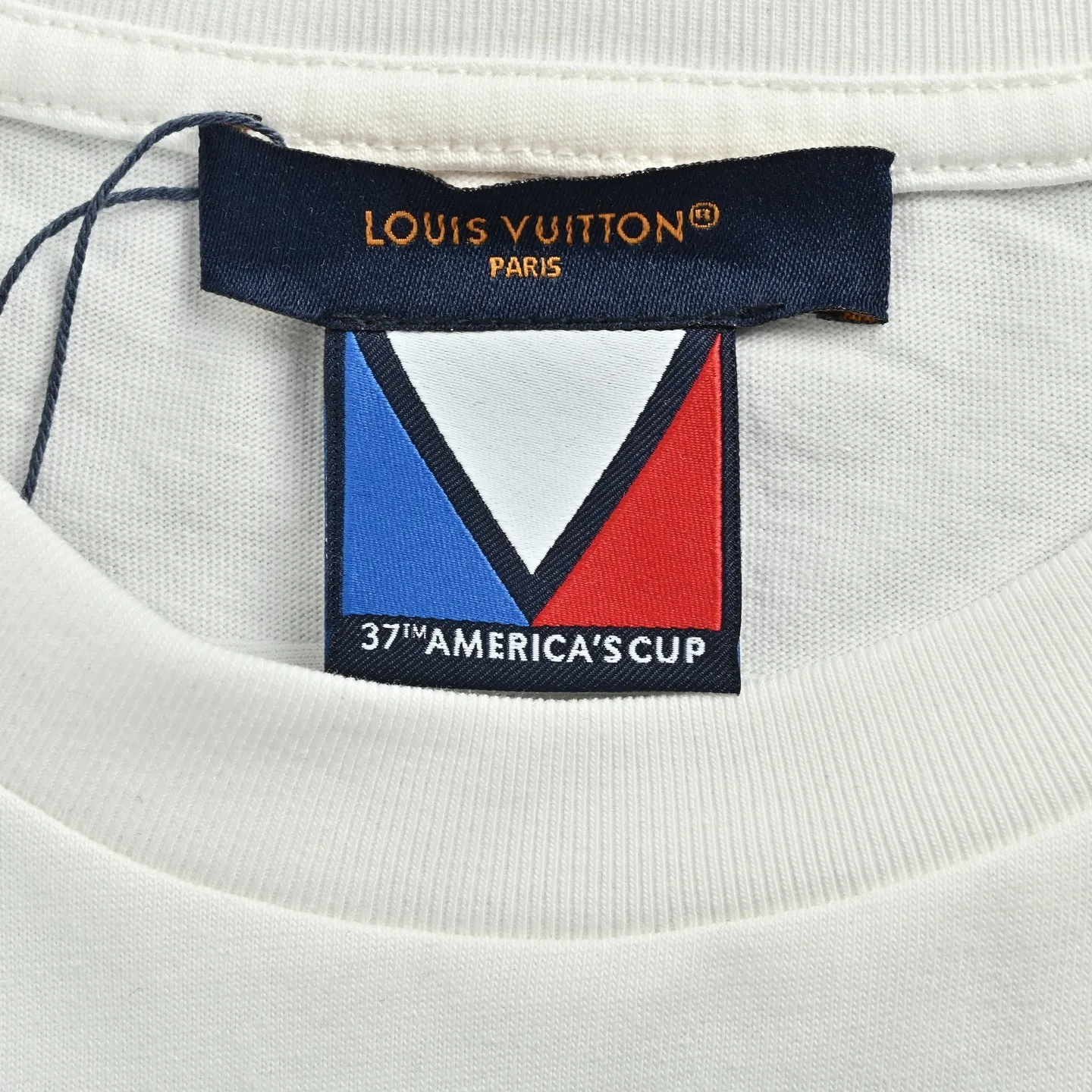 Louis Vuitton/Louis Vuitton colorful spelling embroidered round neck short sleeves